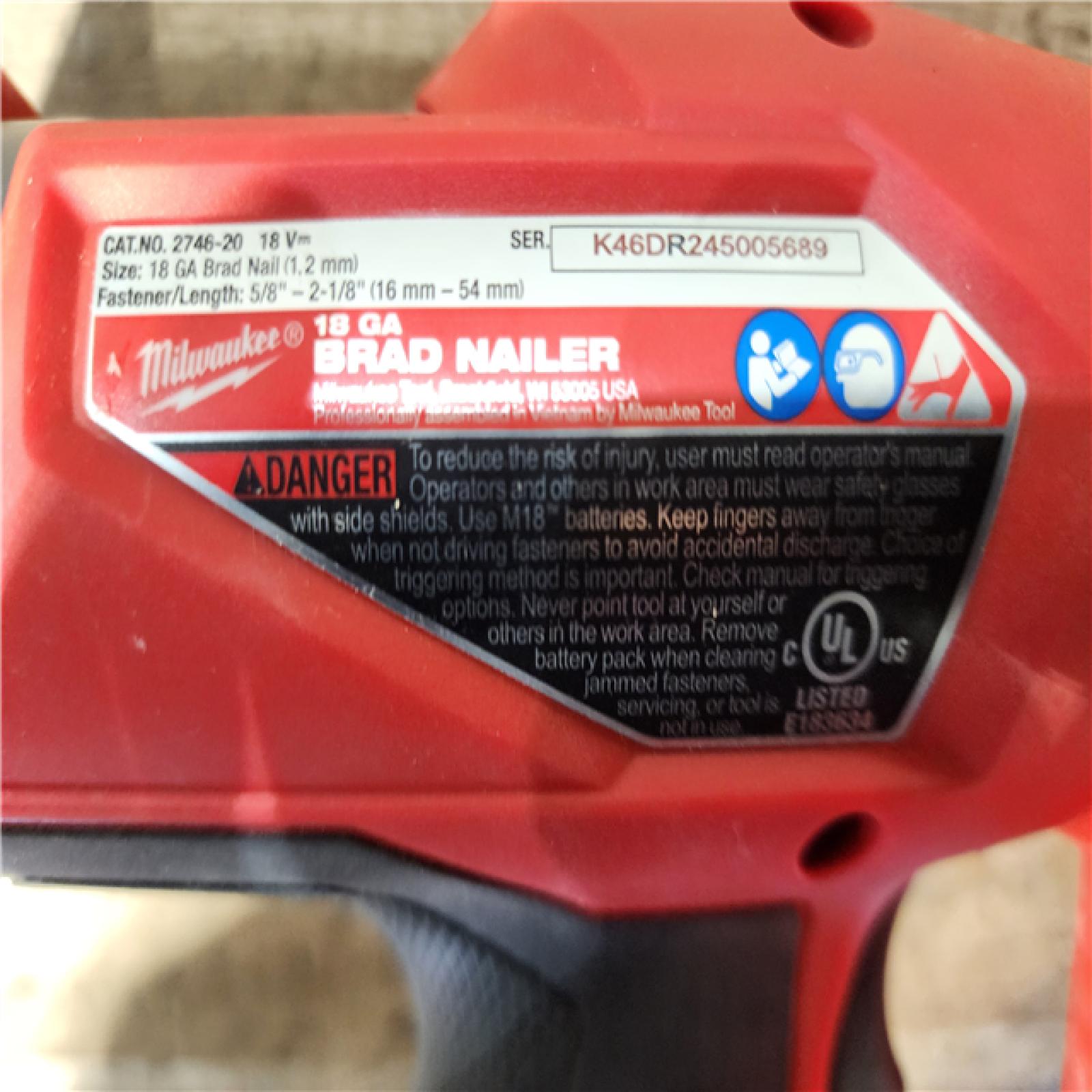 HOUSTON LOCATION - AS-IS Milwaukee M18 Fuel 18V Brushless 18-Gauge Brad Nailer 2746-20 (Bare Tool)