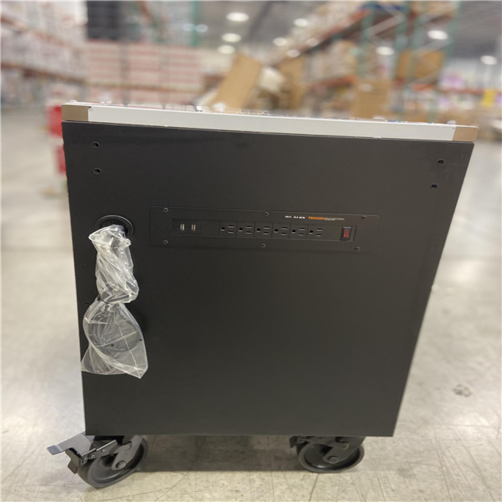 DALLAS LOCATION - Tool Storage 84 in. W x 24 in. D Heavy Duty Mobile Workbench Tool Chest with Stainless Steel Work Top in Matte Black