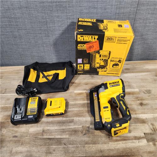 HOUSTON LOCATION - AS-IS DEWALT ATOMIC 20V MAX Lithium Ion Cordless 23 Gauge Pin Nailer Kit with 2.0Ah Battery and Charger