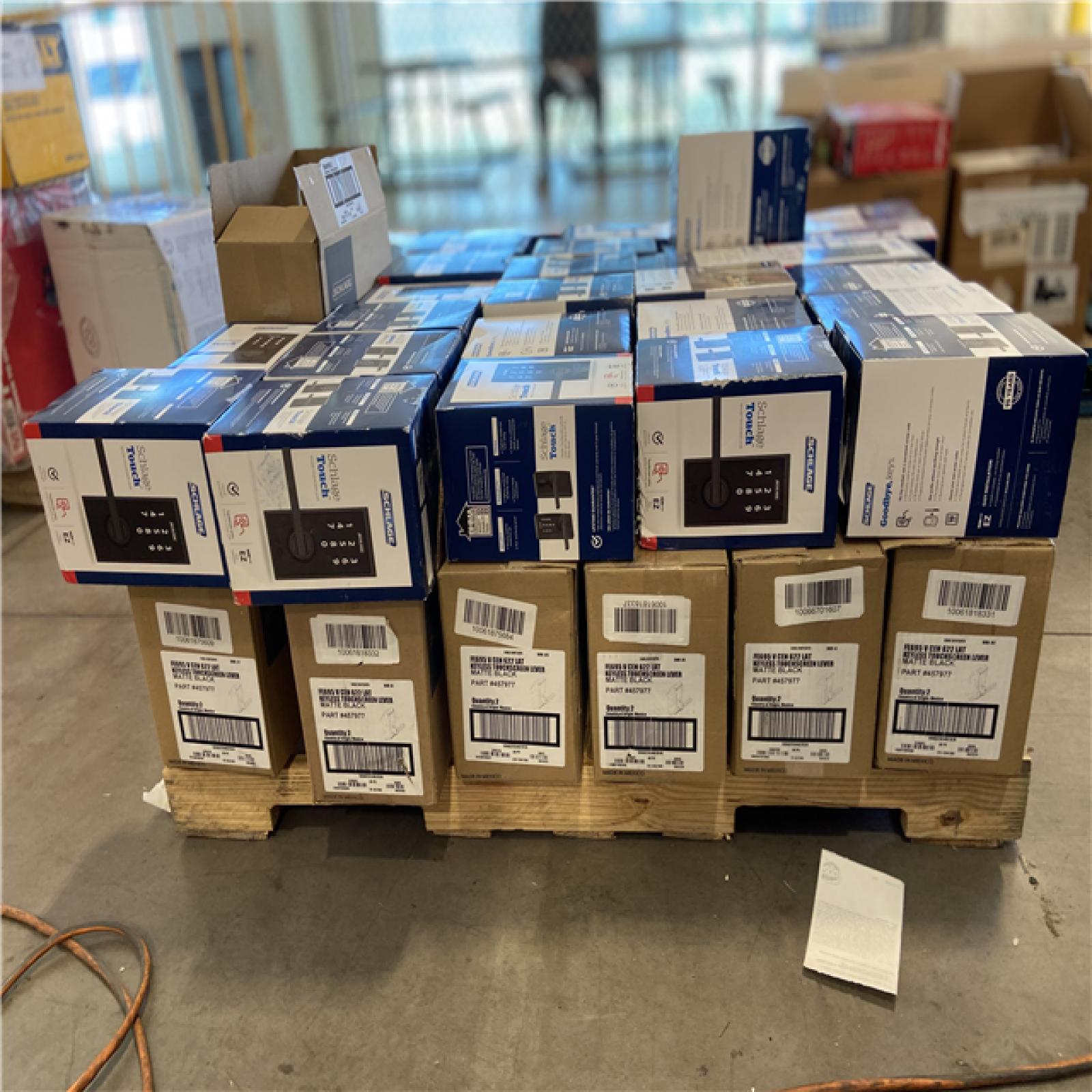 DALLAS LOCATION - Schlage Century Matte Black Touch Keyless Touchscreen Door Lock with Latitude Handle - 55 UNITS