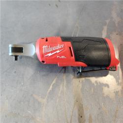AS-IS- Milwaukee M12 FUEL 12V Lithium-Ion Brushless Cordless High Speed 1/4 in. Ratchet Kit w/(2) Batteries  Charger and Bag