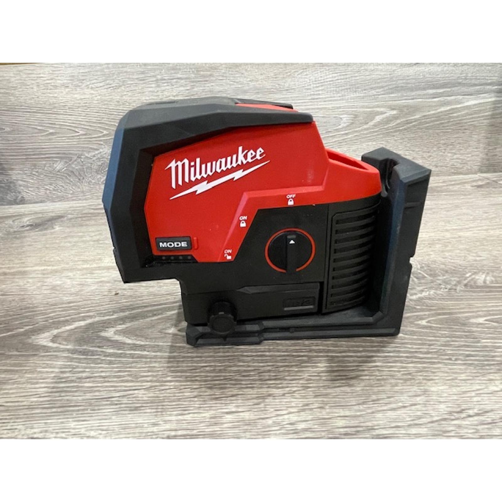 AS-IS Milwaukee Green 125 Ft. Cross Line and Plumb Points Laser Level Kit