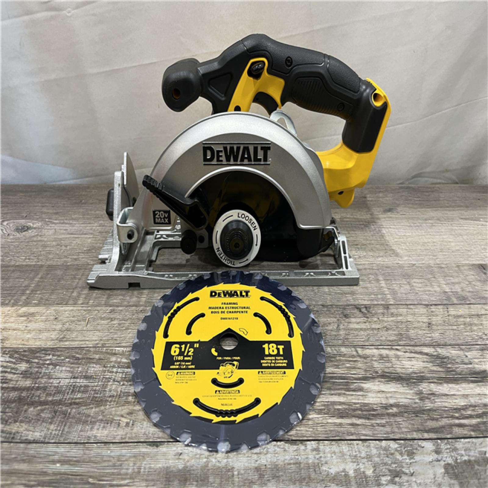 AS-IS DEWALT 20-Volt MAX Lithium-Ion Cordless 6-1/2 in. Circular Saw (Tool-Only)