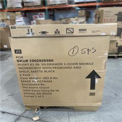 DALLAS LOCATION- AS-IS HUSKY 61 in. W x 26 in. D Heavy Duty 10-Drawer 1-Door Mobile Workbench