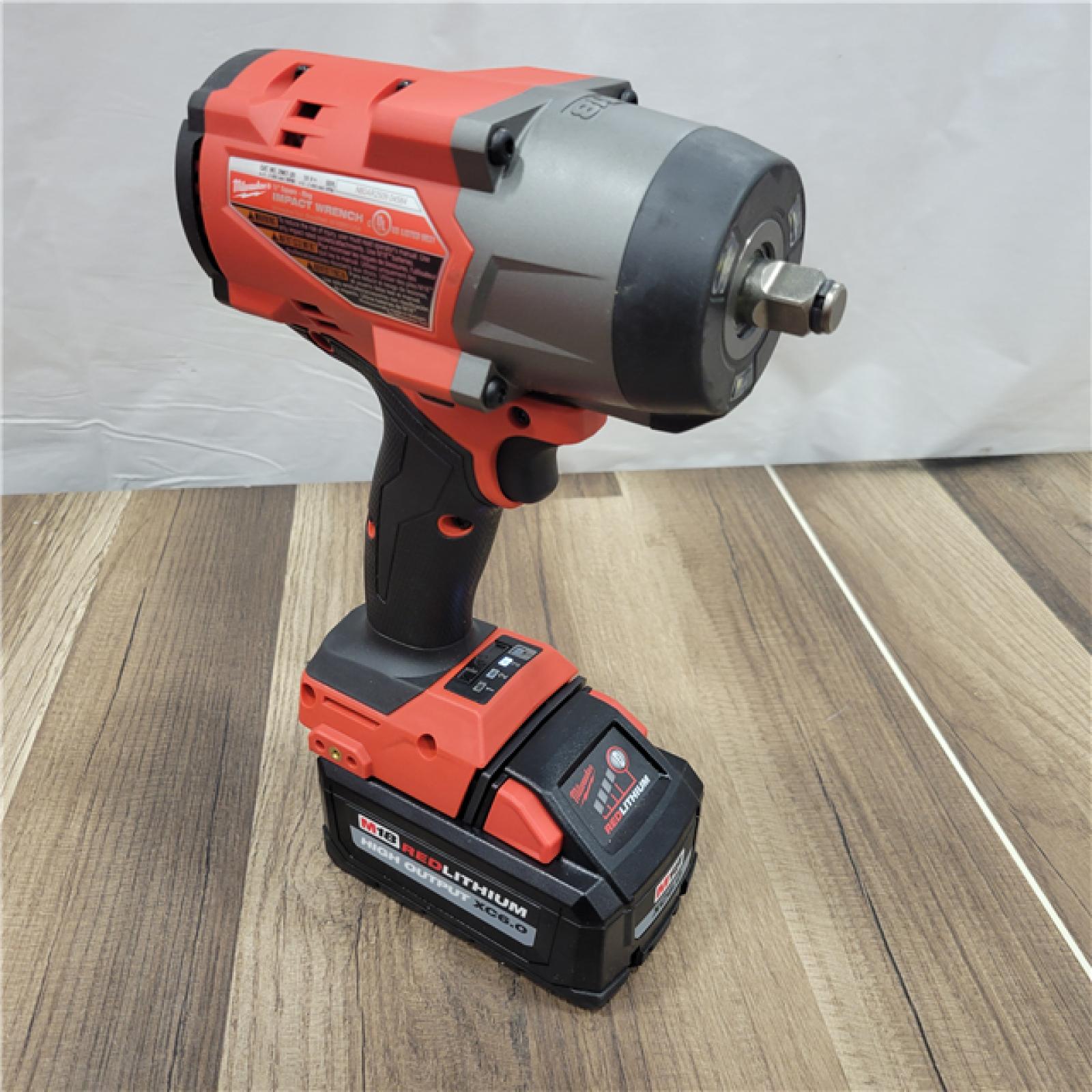 AS-IS Milwaukee M18 FUEL 18V Lithium-Ion Brushless Cordless 1/2 in. Impact Wrench W/(2) 6 Ah FORGE Batteries