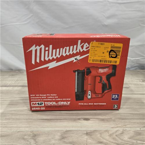 NEW! - Milwaukee 2540-20 12V 23 Gauge Cordless Pin Nailer (Tool Only)