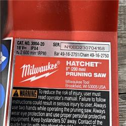 AS-IS Milwaukee FUEL 18V Lithium-Ion Brushless Cordless 8 in. HATCHET Pruning Saw (Tool-Only)