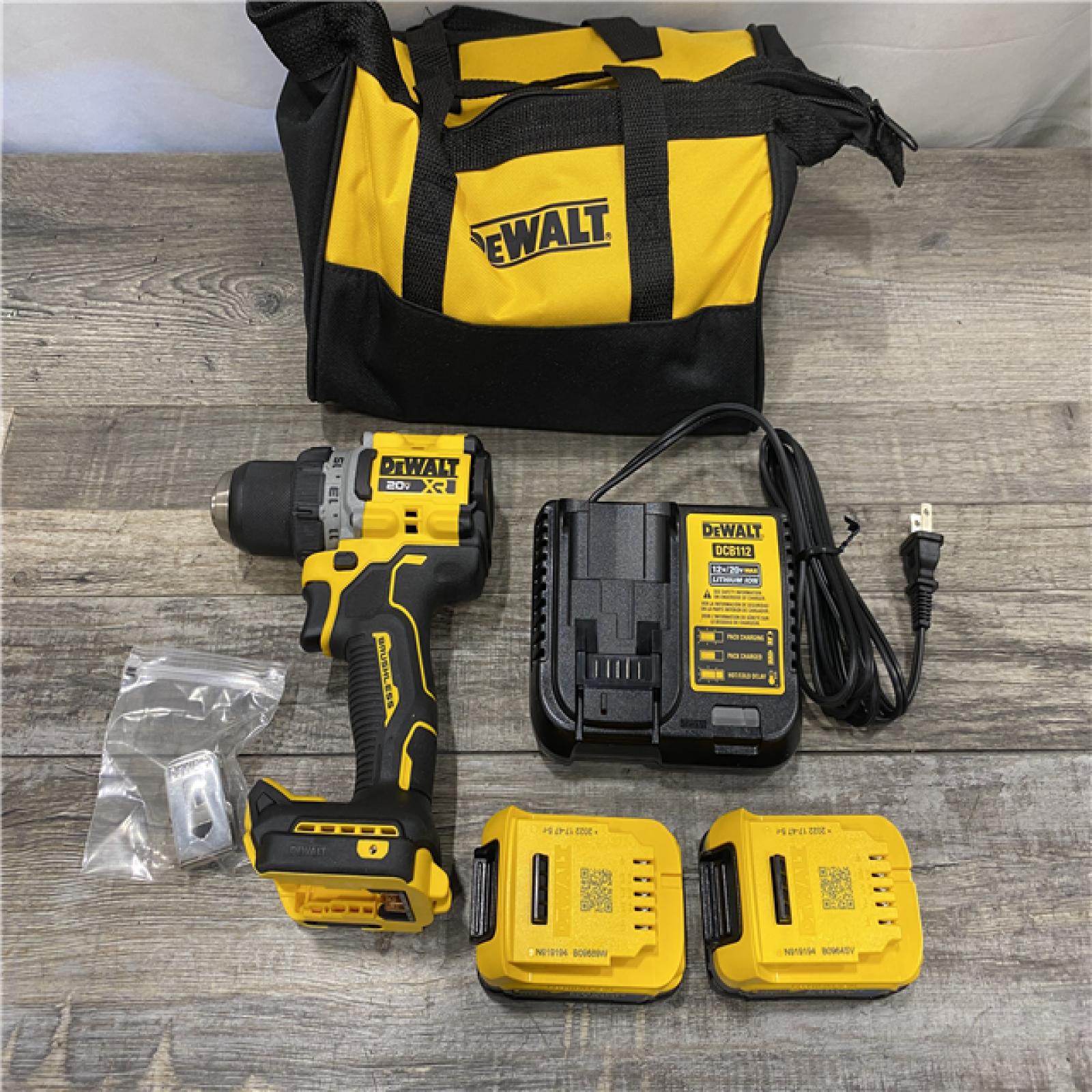 AS-IS DEWALT 20-Volt Lithium-Ion Cordless Brushless 1/2 in. Compact Drill Driver Kit