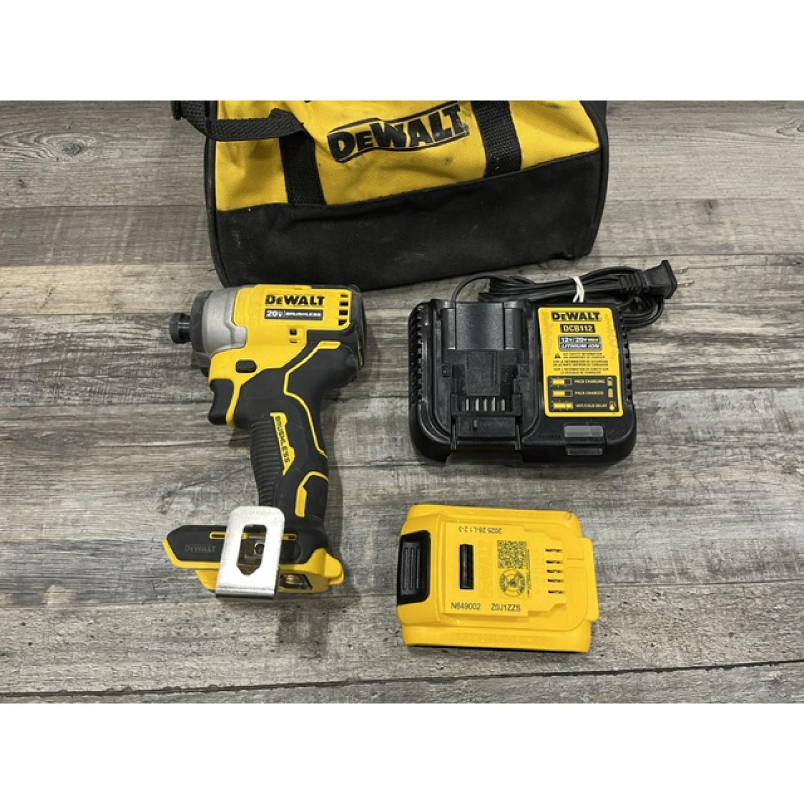 AS-IS DEWALT Atomic 20V Max Lithium-Ion Brushless Cordless Compact 1/4 in. Impact Driver Kit