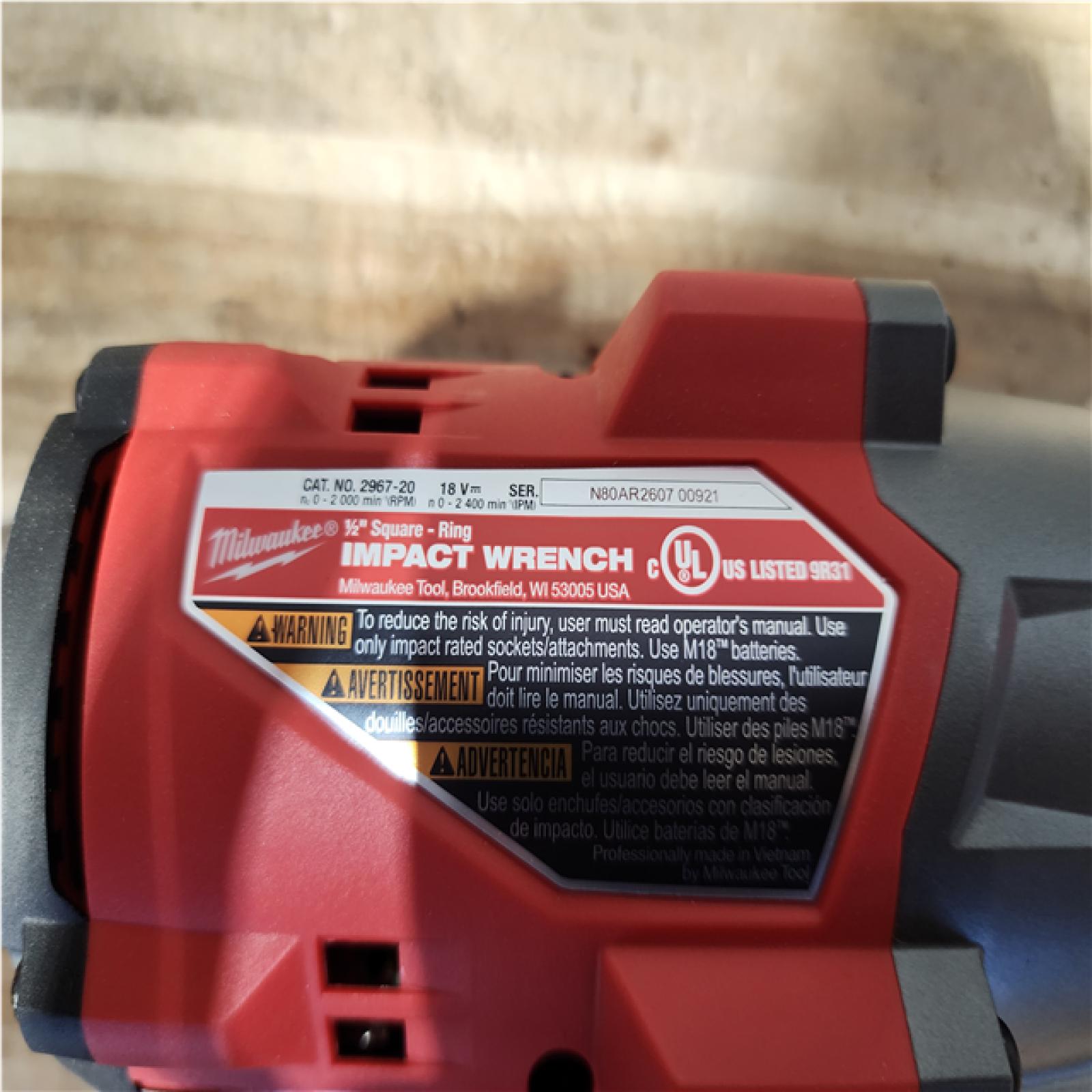 Houston Location AS-IS Milwaukee FUEL 18V Lithium-Ion Brushless Cordless 1/2 in. Impact Wrench with Friction Ring (Tool-Only)