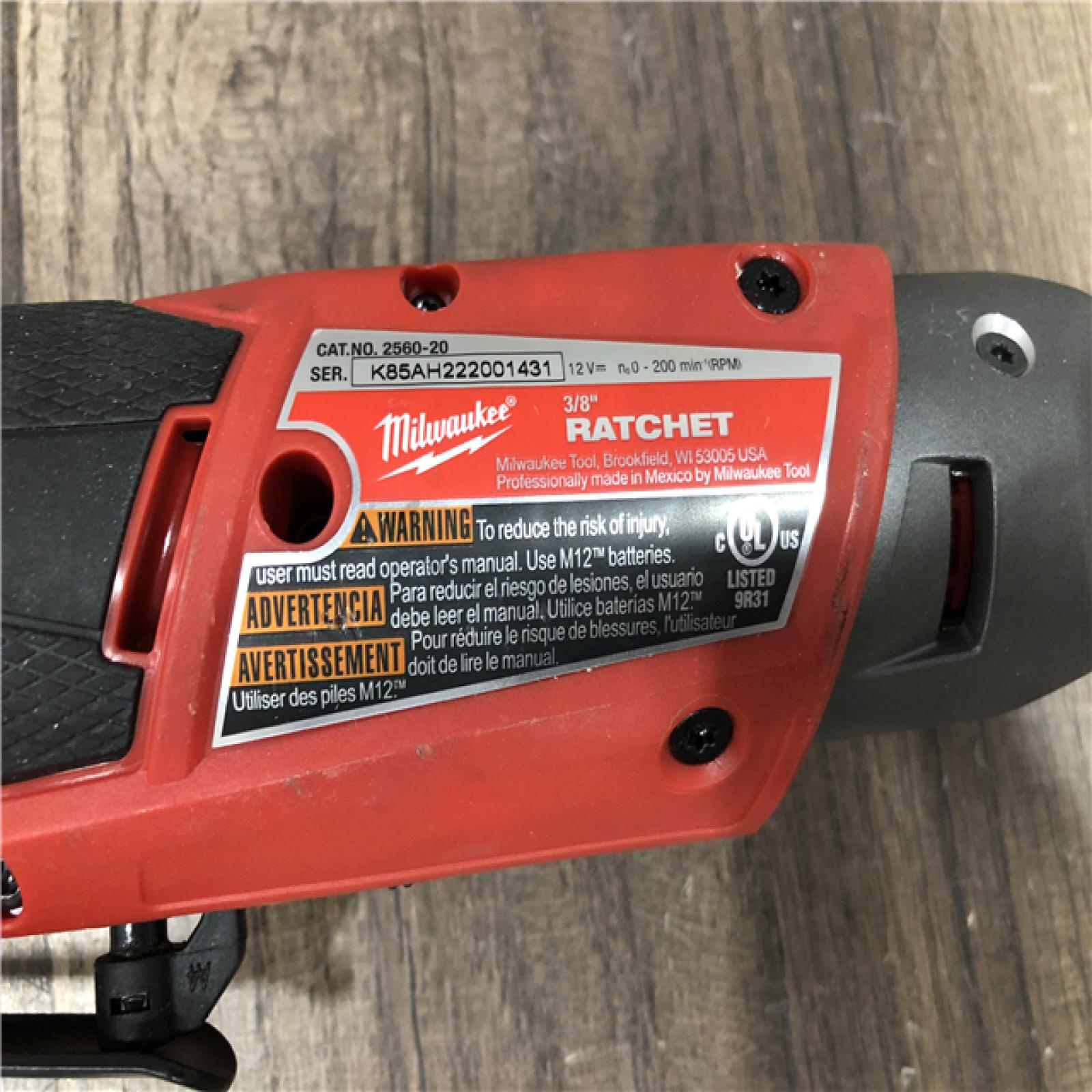 AS-IS Milwaukee FUEL 12V 3/8 in. Lithium-Ion Brushless Cordless Extended Reach Ratchet (Tool-Only)