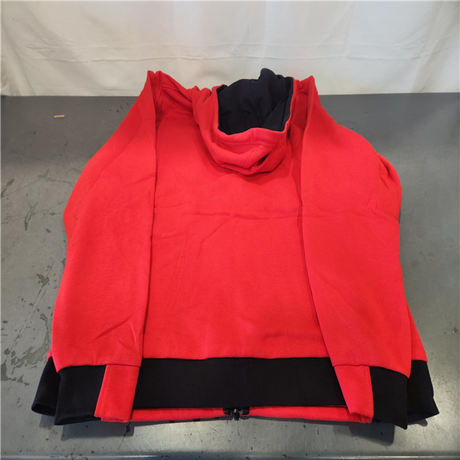 AS-IS- Men's X-Large M12 12-Volt Lithium Ion Cordless Red Heated Hooded Jacket (Jacket and Battery Holder Only)