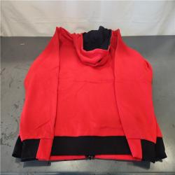 AS-IS- Men's X-Large M12 12-Volt Lithium Ion Cordless Red Heated Hooded Jacket (Jacket and Battery Holder Only)