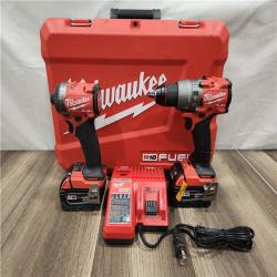AS-IS- MILWAUKEE FUEL 18V Lithium-Ion Brushless Cordless Hammer Drill and Impact Driver Combo Kit