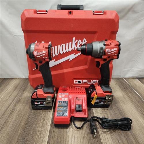 AS-IS- MILWAUKEE FUEL 18V Lithium-Ion Brushless Cordless Hammer Drill and Impact Driver Combo Kit