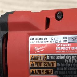 AS-IS Milwaukee M12 FUEL 12 V 1/4 in. Cordless Impact Driver (Tool-Only)