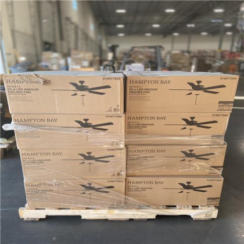 DALLAS LOCATION - Hampton Bay Rothley II 52 in. Indoor LED Matte Black Ceiling Fan with Light Kit (24 UNITS)