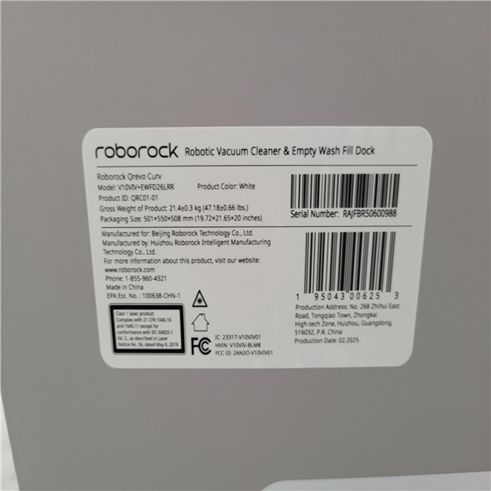 CALIFORNIA AS-IS LIKE NEW ROBOROCK QREVO CURV
