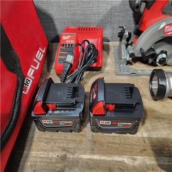 HOUSTON LOCATION - AS-IS (APPEARS LIKE NEW) M18 FUEL 18V Lithium-Ion Brushless Cordless 5-Tool Combo Kit with Two 5.0 Ah Batteries  1 Charger 1 Tool Bag
