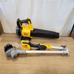 AS-IS- DEWALT 20V MAX Cordless Battery Powered String Trimmer & Blower Combo Kit with (1) 4 Ah Battery & Charger