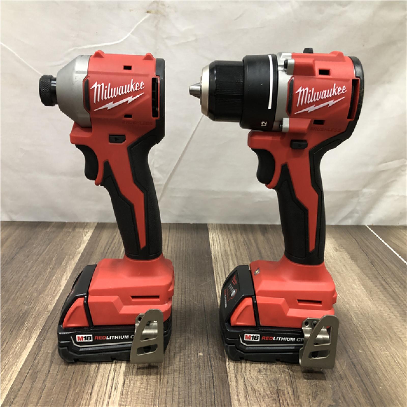 AS-IS Milwaukee 18V Lithium-Ion Brushless Cordless Compact Drill/Impact Combo Kit