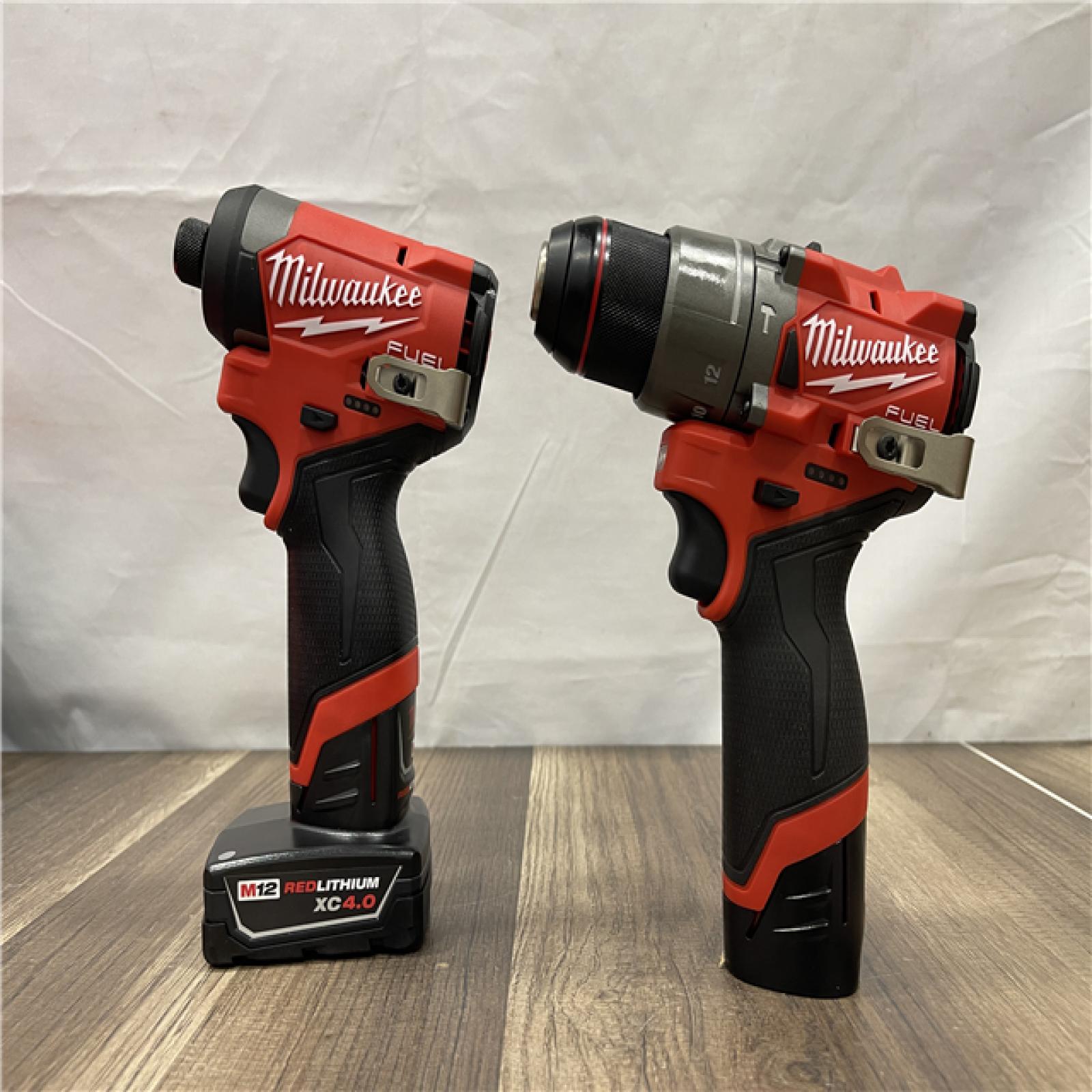 AS-IS Milwaukee FUEL 12-Volt Lithium-Ion Brushless Cordless Hammer Drill and Impact Driver Combo Kit