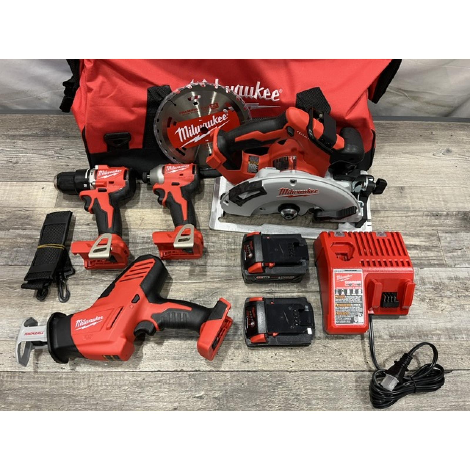 AS-IS Milwaukee 18-Volt Lithium-Ion Brushless Cordless (4-Tool) Combo Kit