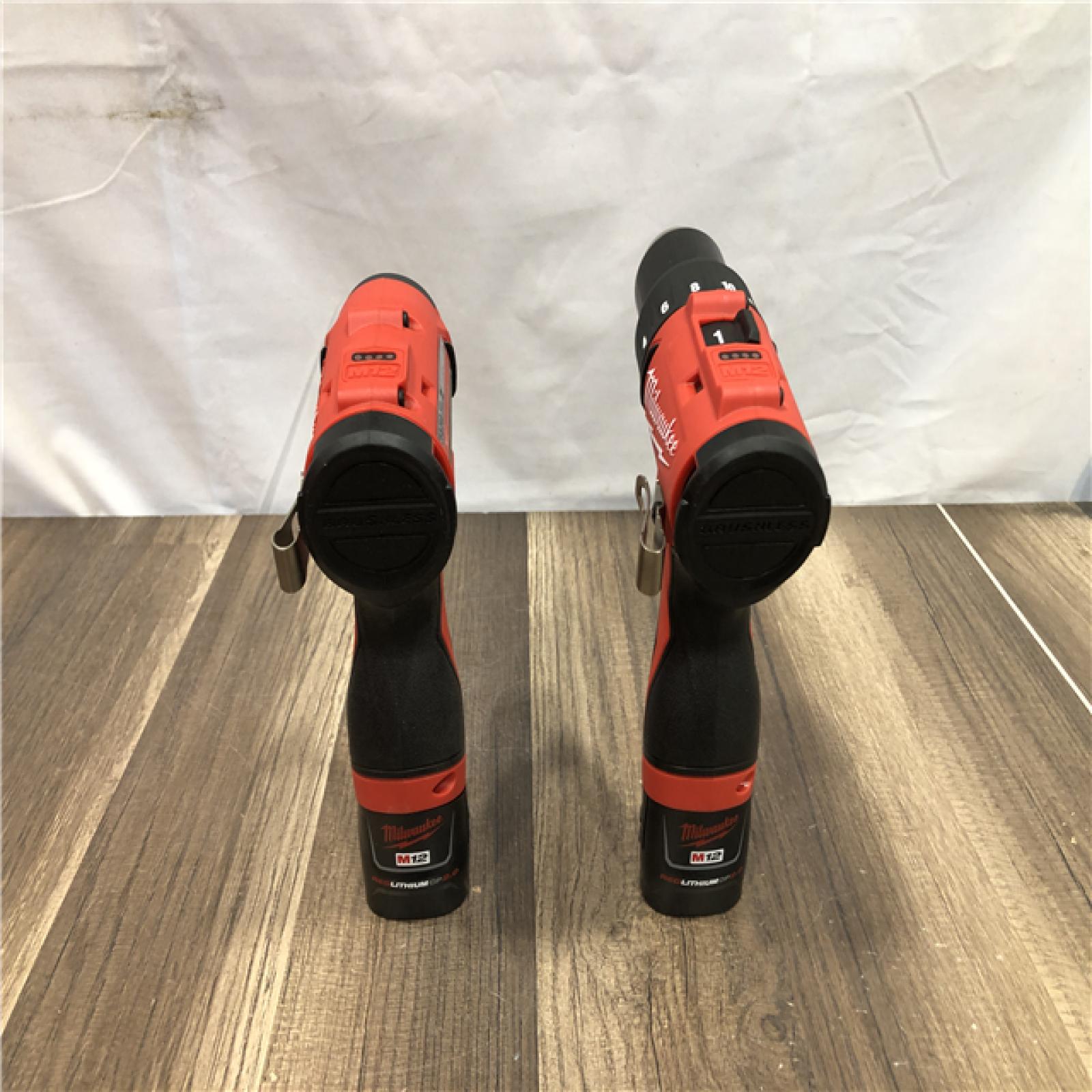 AS-IS Milwaukee 12-Volt Lithium-Ion Brushless Cordless Subcompact Drill and Impact Driver Combo Kit