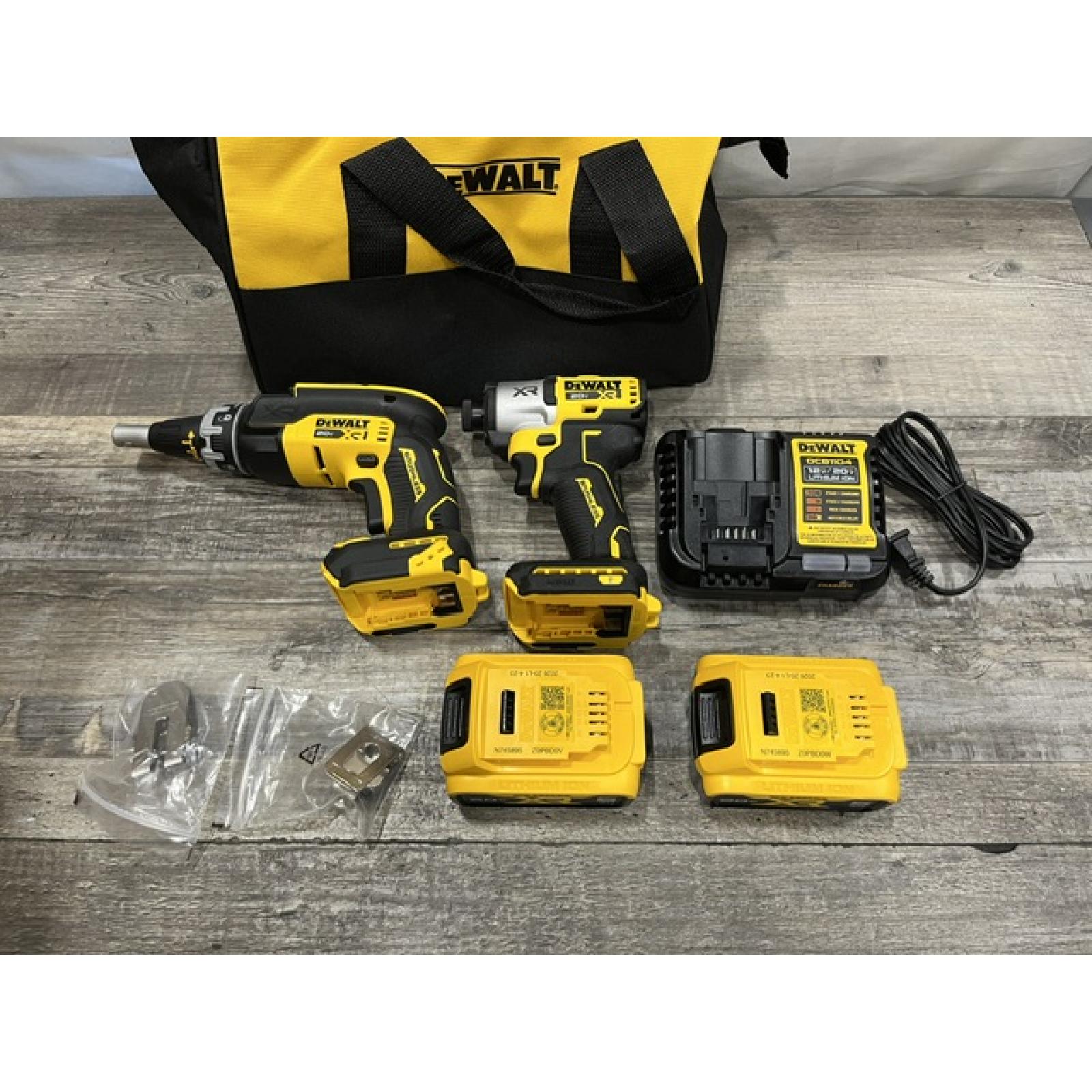 AS-IS DEWALT 20V MAX Lithium-Ion Cordless Brushless Screwgun and Impact Combo Kit
