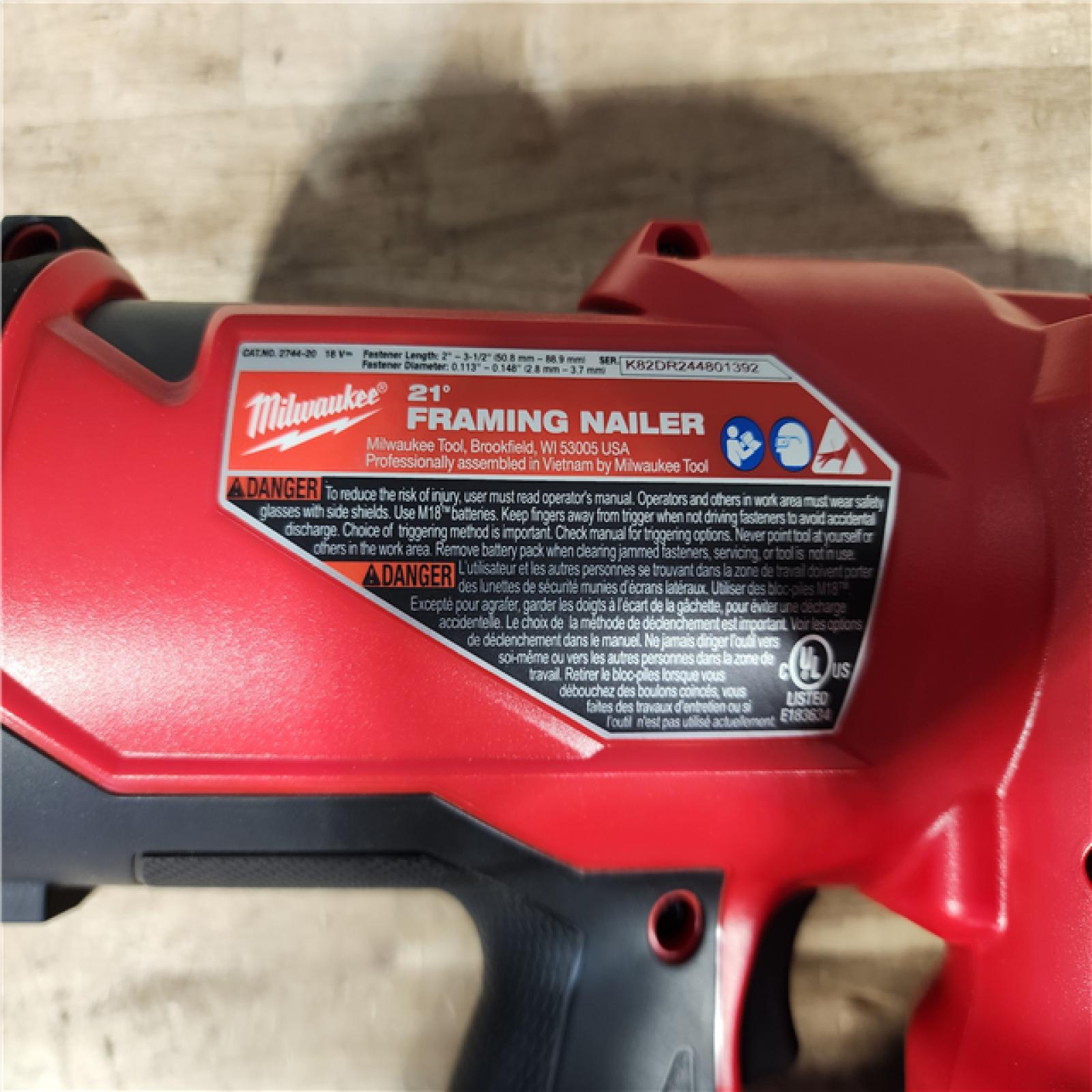 HOUSTON LOCATION - AS - IS Milwaukee FUEL 3-1/2 in. 18-Volt 21-Degree Lithium-Ion Brushless Cordless Framing Nailer (Tool-Only)