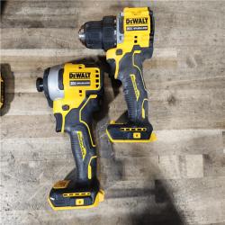HOUSTON LOCATION - AS-IS Dewalt DCK225D2 20V MAX ATOMIC Brushless Compact Lithium-Ion 1/2 in. Cordless Drill Driver and 1/4 in. Impact Driver Combo Kit with 2 Batteries 2 Ah