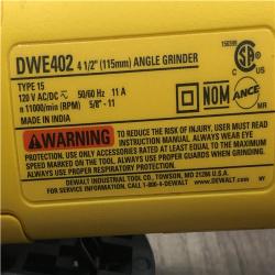 AS-IS DEWALT 11 Amp Corded 4.5 in. Small Angle Grinder