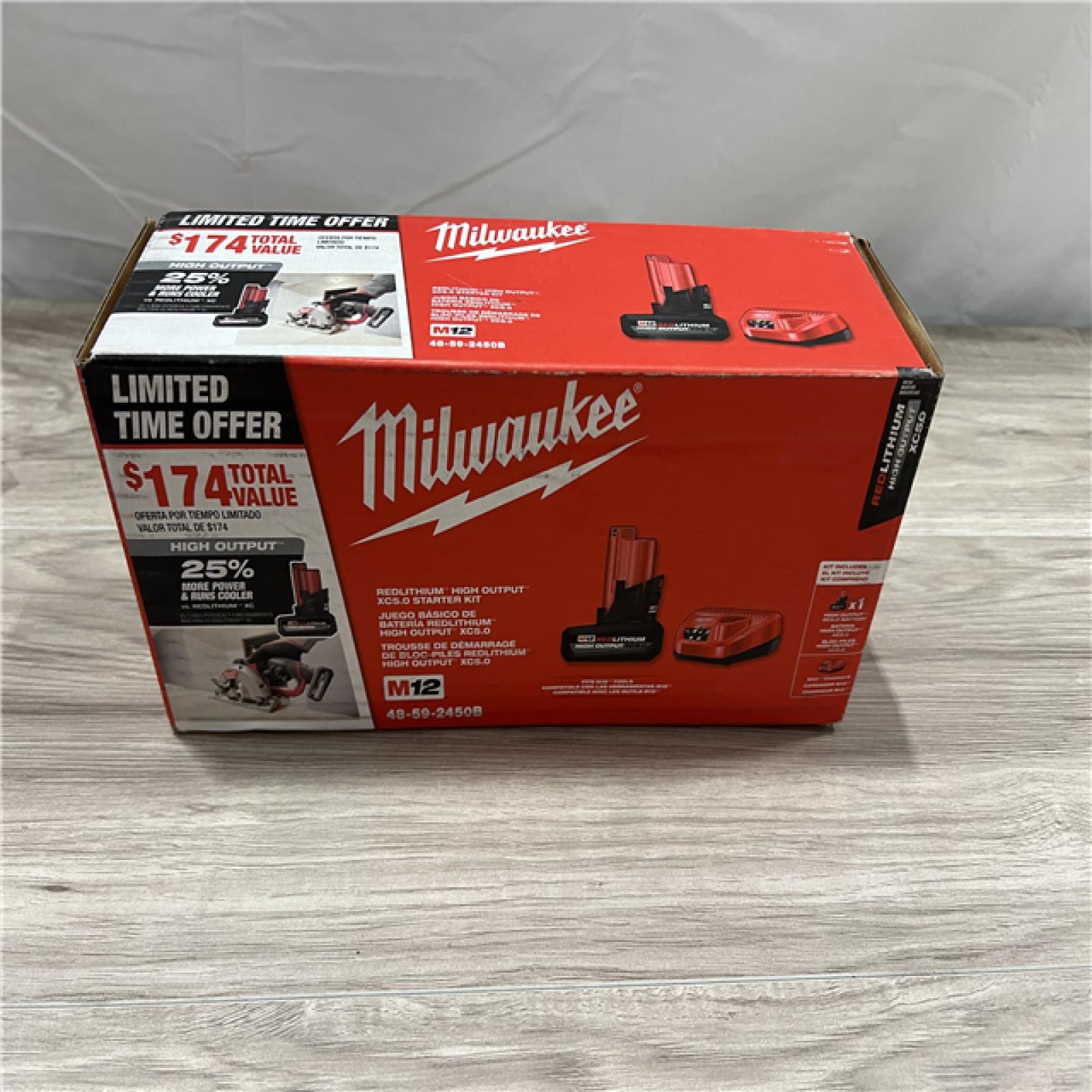 NEW Milwaukee 12-Volt Lithium-Ion XC High Output 5.0 Ah Battery Pack with Charger Starter Kit