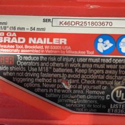 AS-IS Milwaukee FUEL 18-Volt Lithium-Ion Brushless Cordless Gen II 18-Gauge Brad Nailer (Tool-Only)