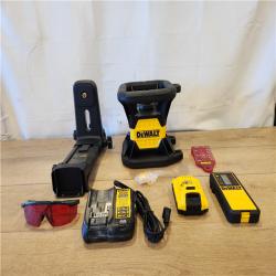 AS-IS- 20-Volt MAX Lithium-Ion 150 ft. Red Self-Leveling Rotary Laser Level with Detector  Battery 2Ah  Charger  & TSTAK Case