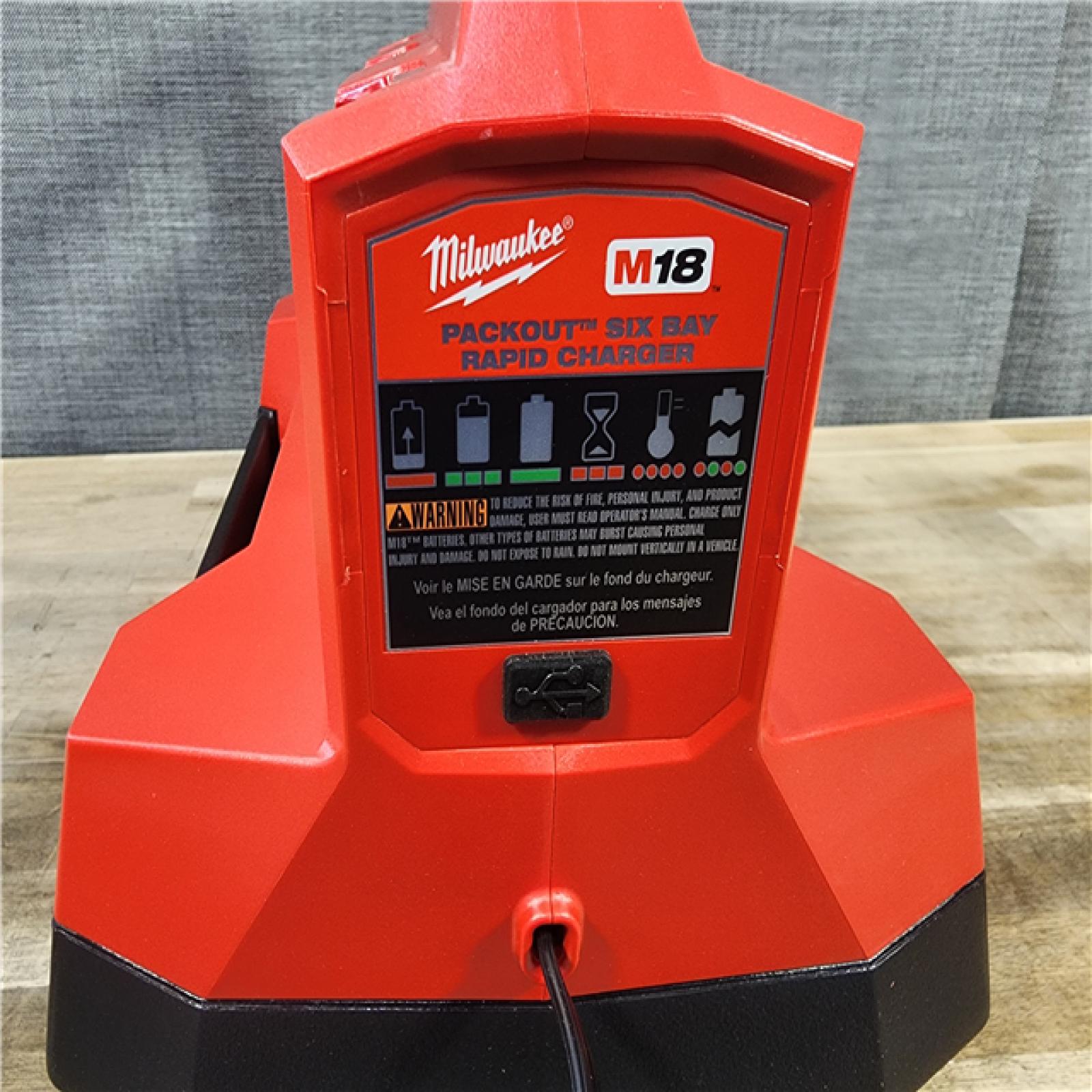 HOUSTON LOCATION - AS-IS Milwaukee M18 Packout Six Bay Rapid Charger (TOOL ONLY)