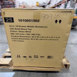 DALLAS LOCATION - HUSKY 52IN 10 DRAWER WORKBENCH GLOSS WHITE