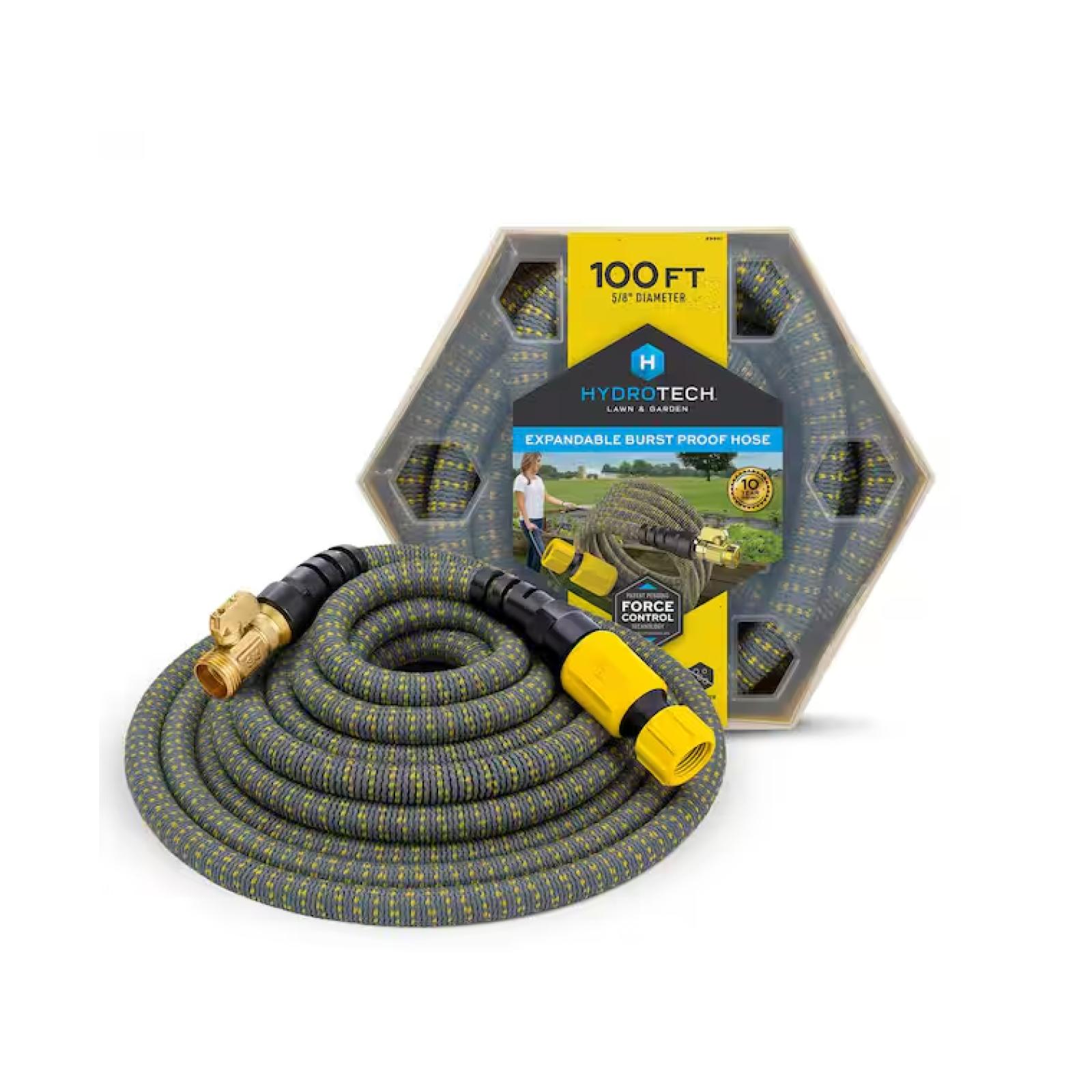 NEW! -Hydrotech 5/8 in. Dia x 100 ft. Expandable Garden Water Hose -(2 UNITS)