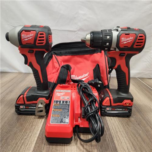 AS-IS- Milwaukee 18V Cordless Brushed 2-Tool Drill/Driver and Impact Driver Kit