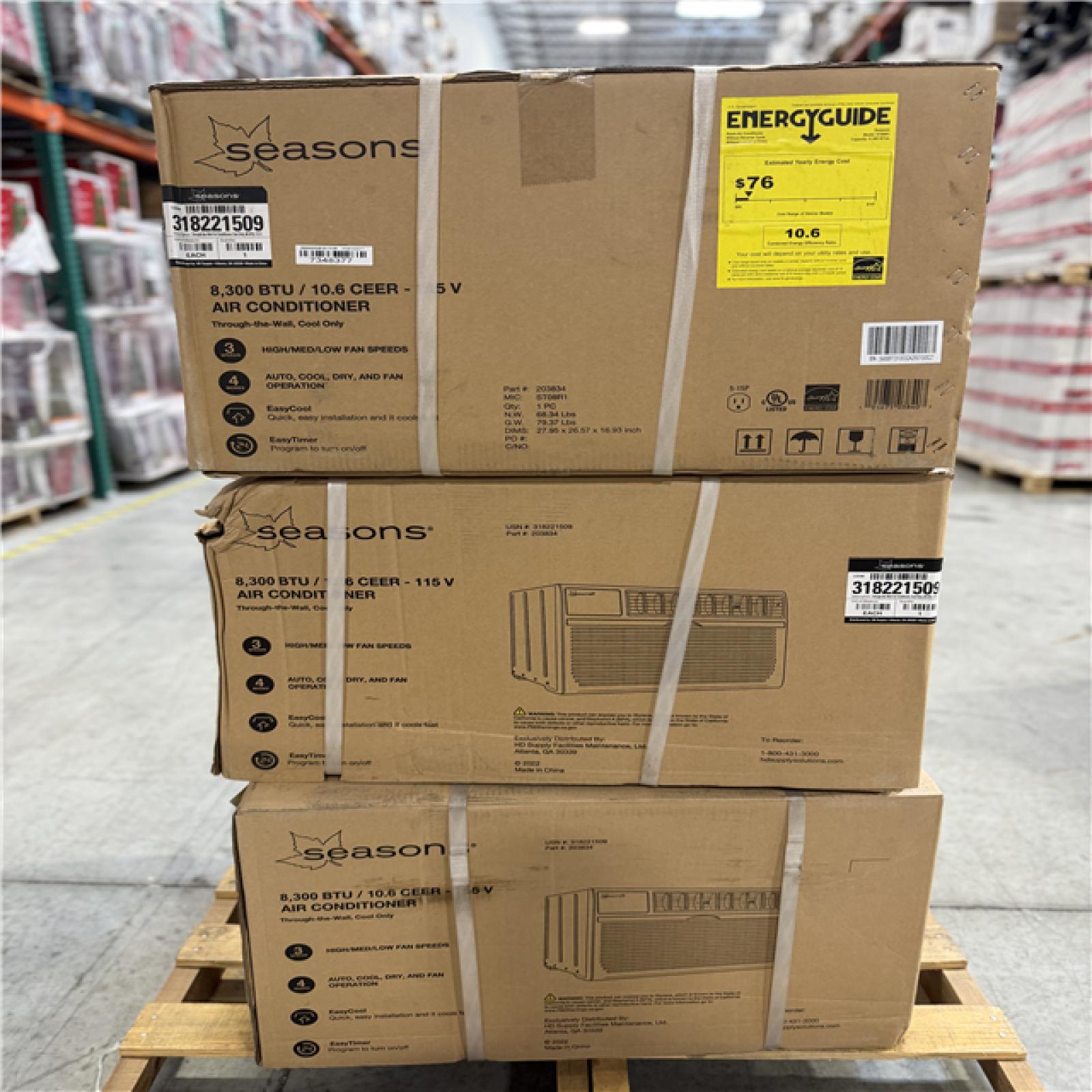 DALLAS LOCATION- SEASONS 8300 BTU AC PALLET (UNITS 3)
