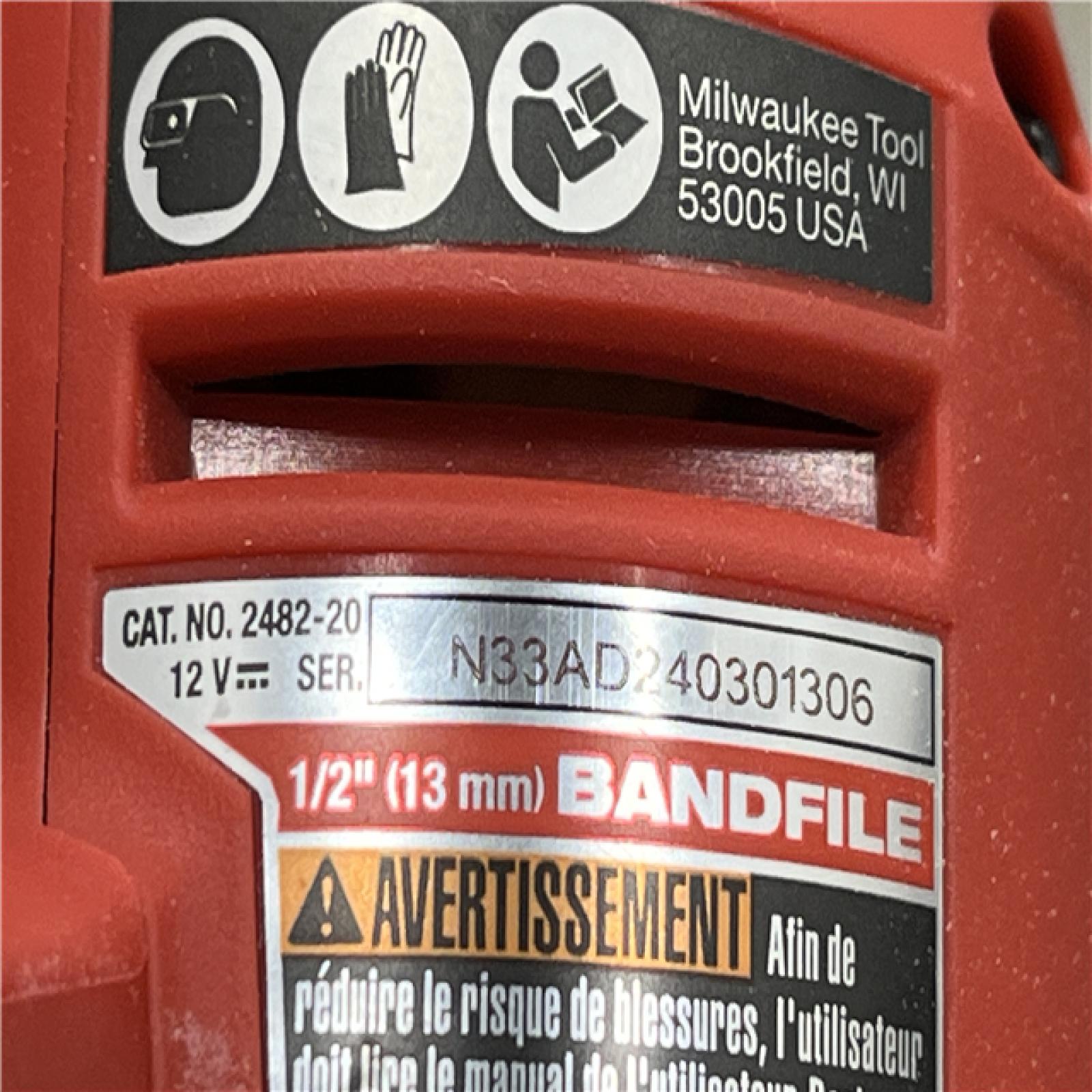 AS-IS Milwaukee  FUEL 12V Lithium-Ion Brushless Cordless 1/2 in. x 18 in. Bandfile (Tool-Only)