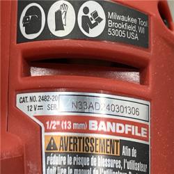 AS-IS Milwaukee  FUEL 12V Lithium-Ion Brushless Cordless 1/2 in. x 18 in. Bandfile (Tool-Only)
