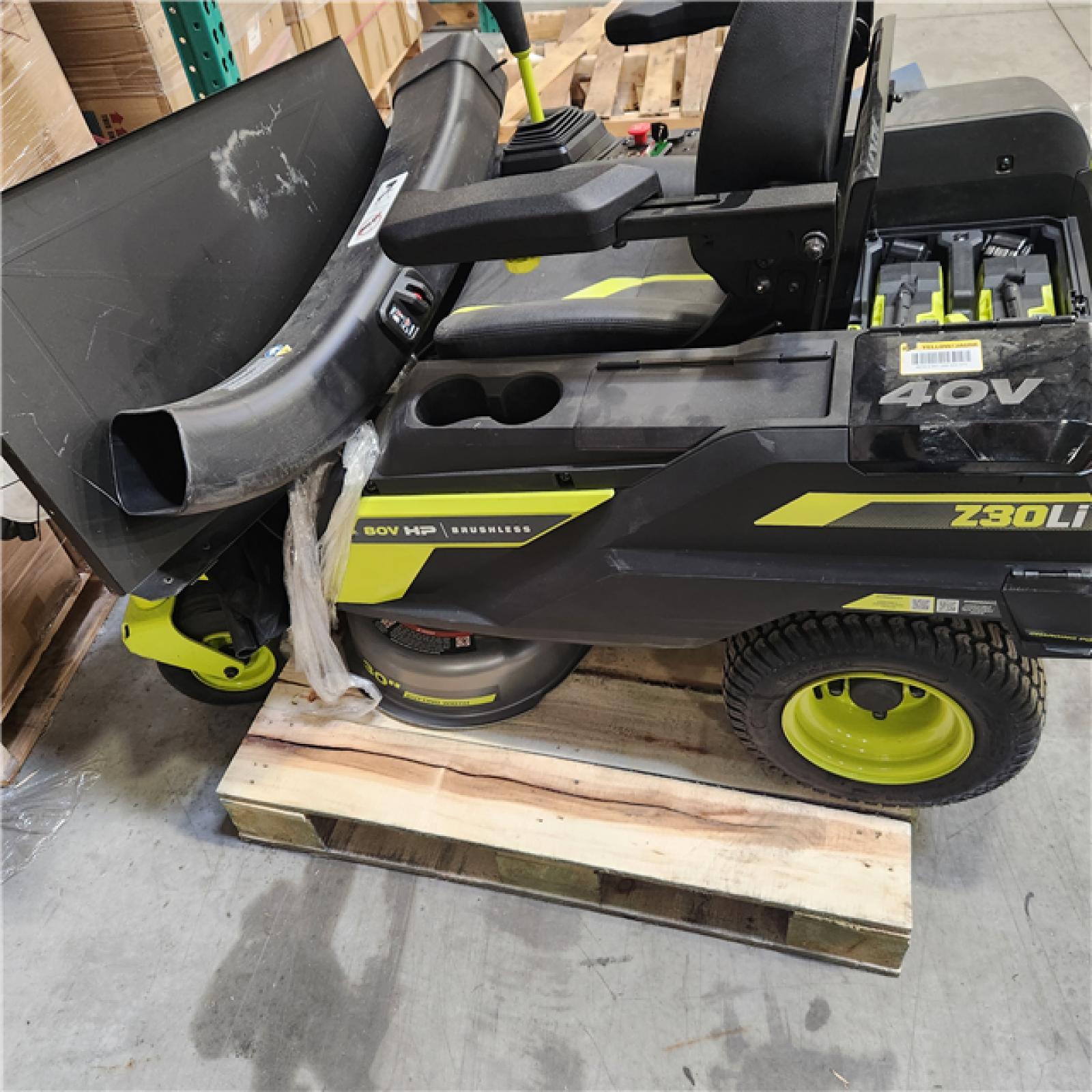 Dallas Location - As-Is RYOBI 80V HP Brushless 30 in. Battery Riding Mower with (2) 80V Batteries and Charger