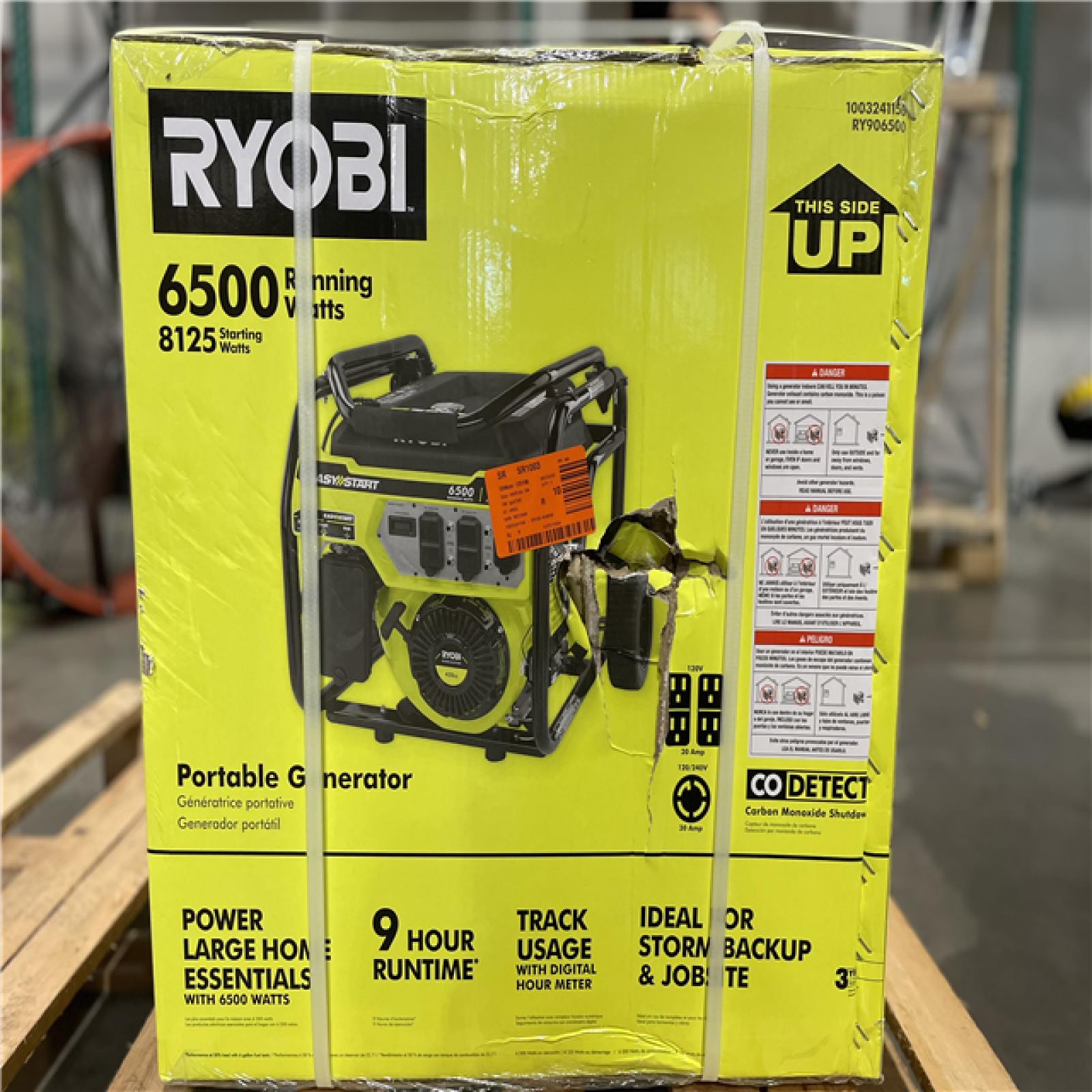 DALLAS LOCATION-RYOBI 6 500-Watt Gasoline Powered Portable Generator