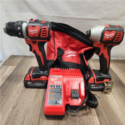 AS-IS- Milwaukee 18V Cordless Brushed 2-Tool Drill/Driver and Impact Driver Kit