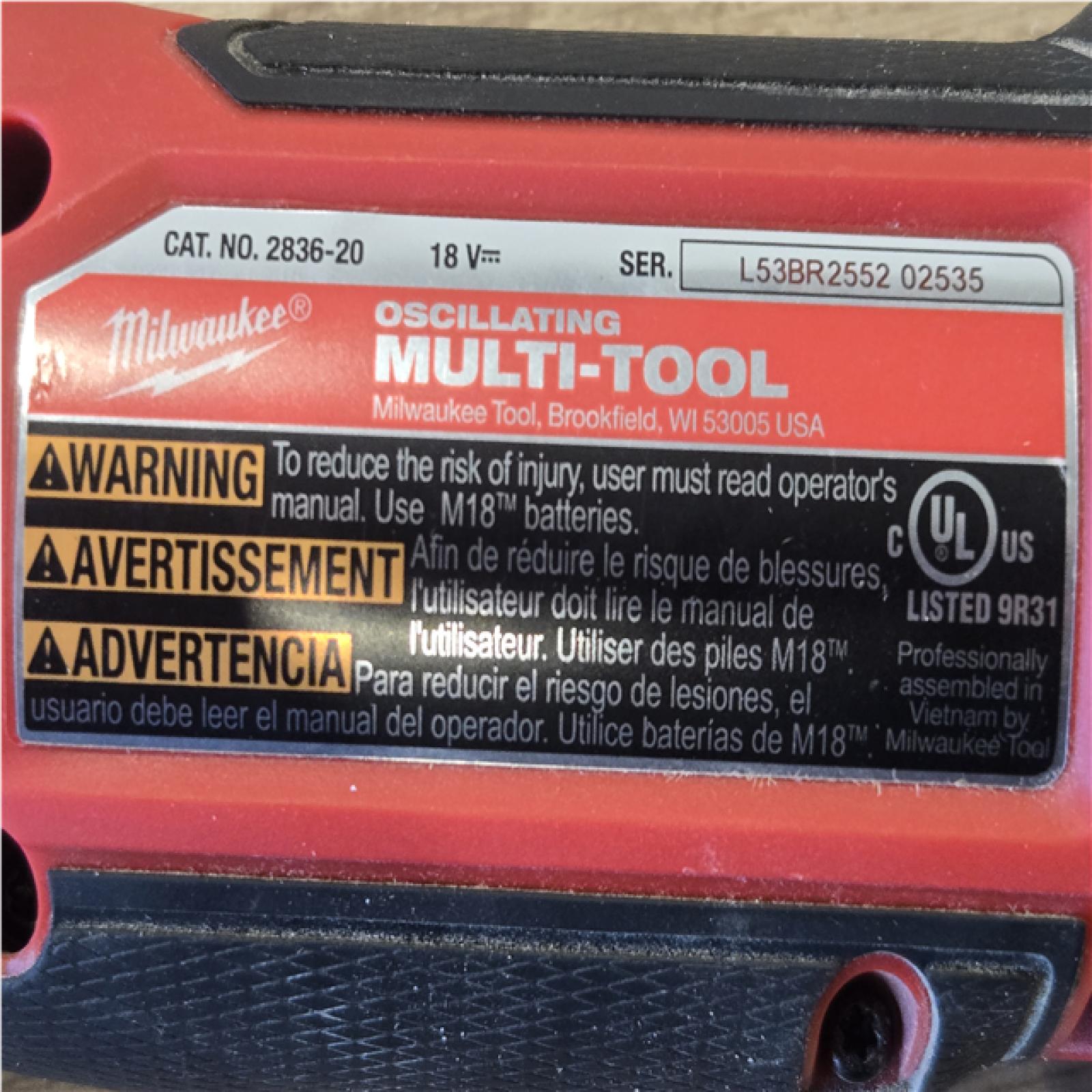 AS-IS Milwaukee FUEL 18V Lithium-Ion Cordless Brushless Oscillating Multi-Tool (Tool-Only)