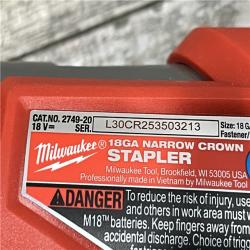 AS-IS Milwaukee FUEL 18-Volt Lithium-Ion Brushless Cordless 18-Gauge 1/4 in. Narrow Crown Stapler (Tool-Only)