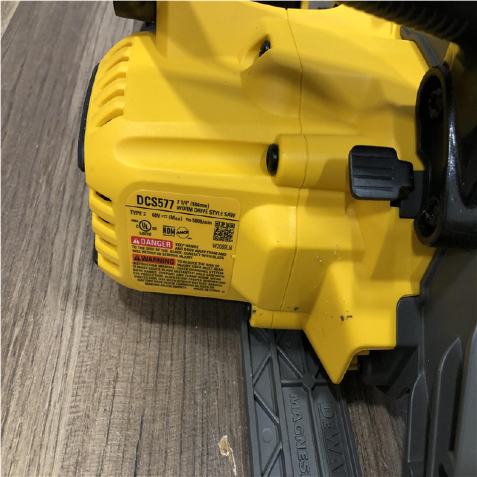 AS-IS DEWALT FLEXVOLT 60V MAX Cordless Brushless 7-1/4 in. Wormdrive Style Circular Saw (Tool Only)