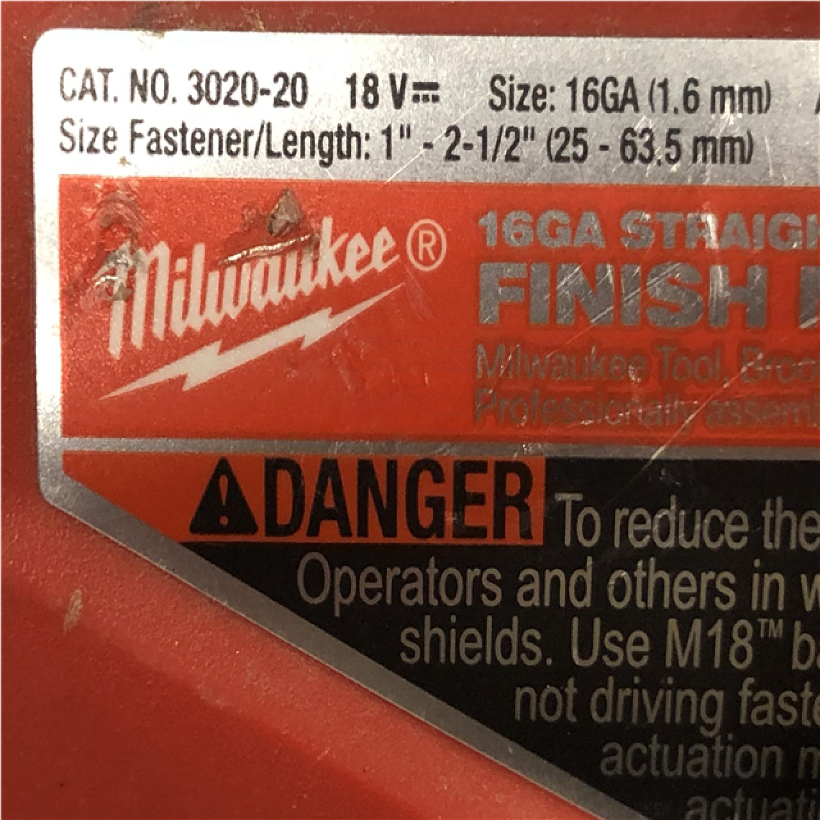 AS-IS Milwaukee FUEL 18-Volt Lithium-Ion Brushless Cordless Gen ll 16-Gauge Straight Finish Nailer (Tool Only)