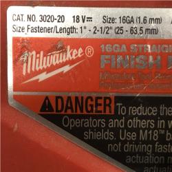 AS-IS Milwaukee FUEL 18-Volt Lithium-Ion Brushless Cordless Gen ll 16-Gauge Straight Finish Nailer (Tool Only)